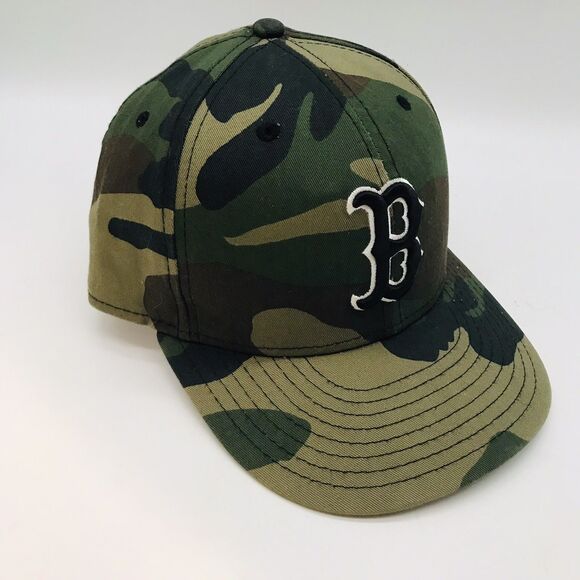 Boston Red Sox MLB Logo Hat Men's 7 1/4 New Era 59FIFTY Camouflage Baseball Cap - Picture 2 of 12